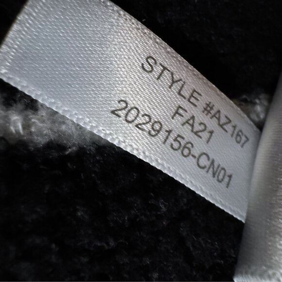 J.Crew Striped Fleece Funnel Neck Button Top Fleece Tunic Black White XL - Picture 6 of 6